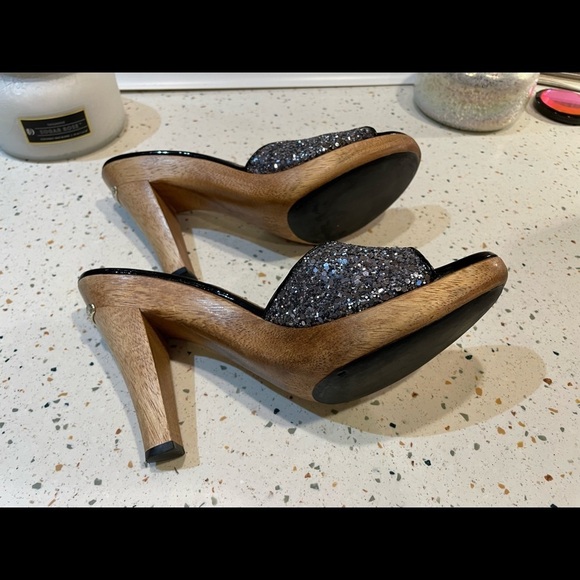 MICHAEL Michael Kors‎ Glitter Wooden Sandal Heels - Picture 11 of 15